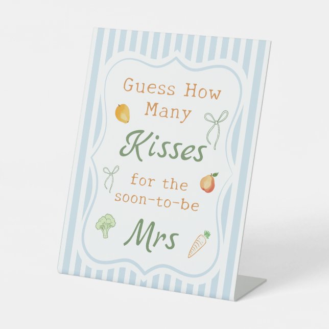 Farmers Market bridal Shower Guess How Many Pedestal Sign (Front)