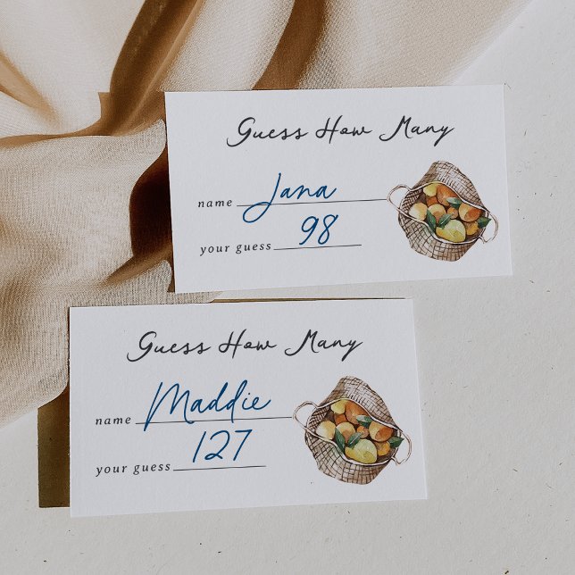 Farmers Market Bridal Shower Guessing Game Card (Creator Uploaded)