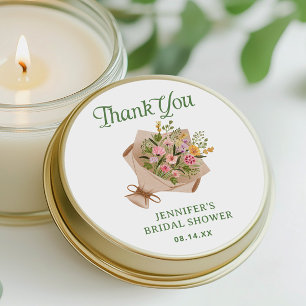 Farmer's Market Bridal Shower Thank You Classic Round Sticker