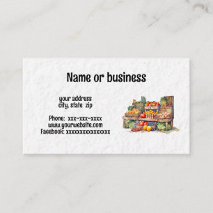 Farmers market business card