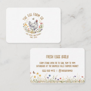 Farmers Market Card Watercolor Grey Hen