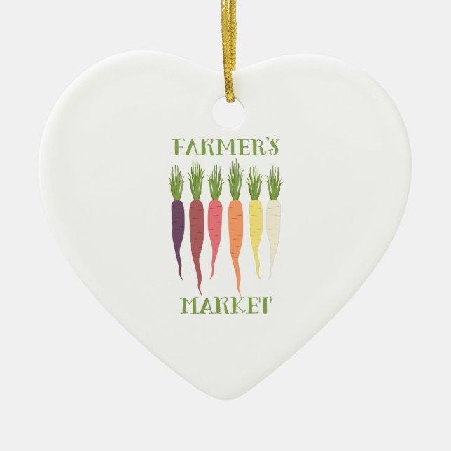Farmers Market Ceramic Tree Decoration (Front)