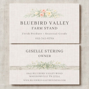 Farmers Market Country Shabby Chic Linen  Business Card