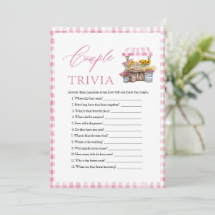 Farmers Market Couple Trivia Bridal Shower Game Invitation