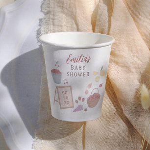 Farmer's Market Cute Gender Neutral Baby Shower Paper Cups