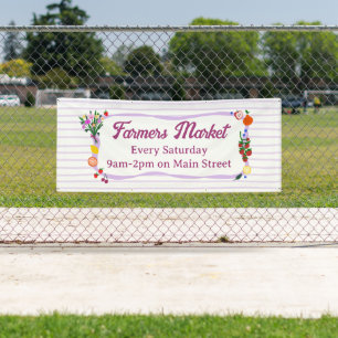 Farmers Market Farm Stand Hand-drawn CUSTOM Banner