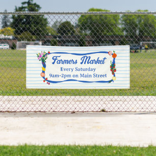 Farmers Market Farm Stand Hand-drawn CUSTOM Banner