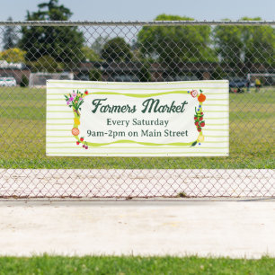 Farmers Market Farm Stand Hand-drawn CUSTOM Banner