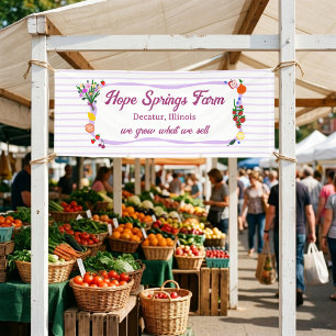 Farmers Market Farm Stand Hand-drawn CUSTOM Banner