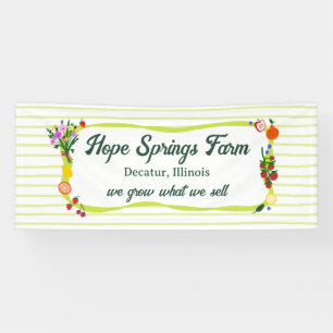 Farmers Market Farm Stand Hand-drawn CUSTOM  Banner