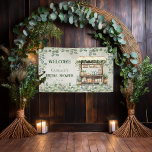 Farmer's Market Farm Stand Welcome Bridal Shower Banner<br><div class="desc">Beautiful forest and sage green eucalyptus and boutique Farmer's Market "Welcome" horizontal sign design.  Rustic aged-look front background combined with the greenery laden wood stand and the surrounding overhanging eucalyptus is reminiscent of an open air Italian or country marketplace.</div>