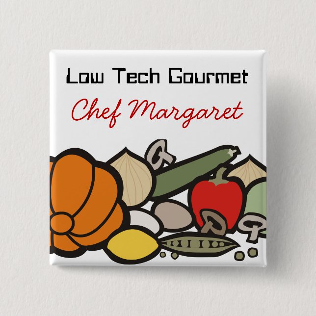 farmers market food chef catering wearable button (Front)