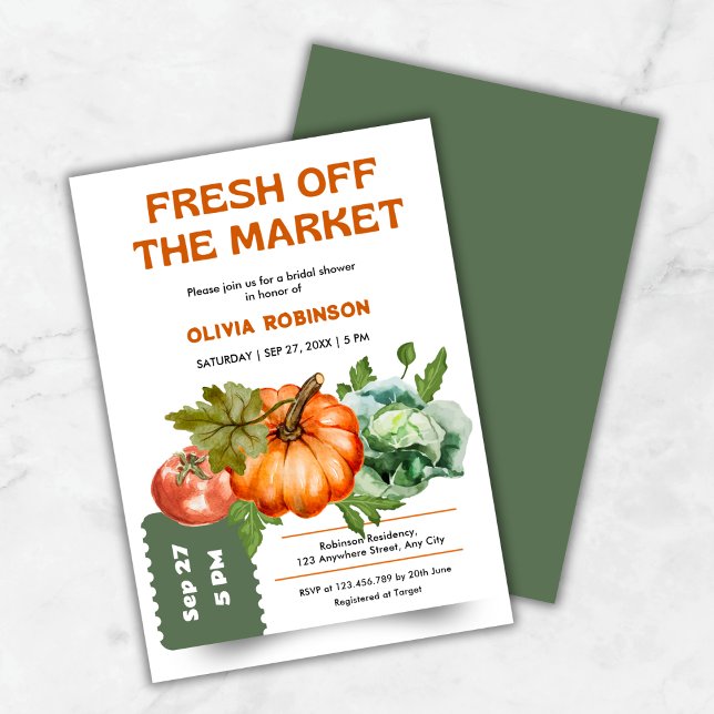 Farmers Market Fresh Off the Market Bridal Shower  Invitation (Farmers Market Fresh Off the Market Bridal Shower Invitation )