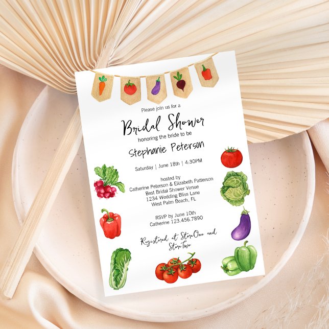 Farmer's Market Fresh Veggies Banner Bridal Shower Invitation (Creator Uploaded)