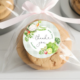  Farmers market gender neutral birthday thank you Classic Round Sticker