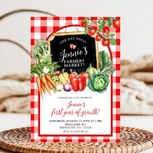 Farmer's Market Gender Neutral First Birthday Invitation