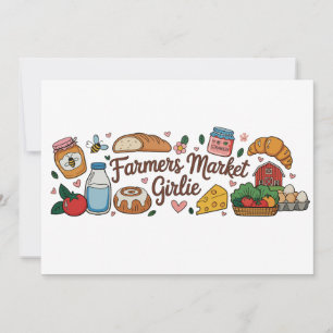 Farmers Market Girlie Girly Trendy Aesthetic Local Invitation