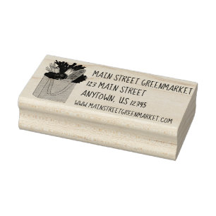 Farmer's Market Greenmarket Grocery Shopping Food Rubber Stamp