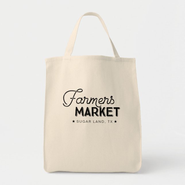 Farmer's Market Grocery Tote Bag (Front)