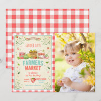 Farmers Market Grown Veggies Fruits Red Girl Party