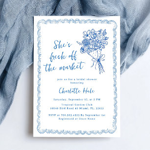 Farmers Market Hand Drawn Bridal Shower Invitation