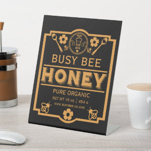 Farmers Market Honey Jar Pedestal Sign