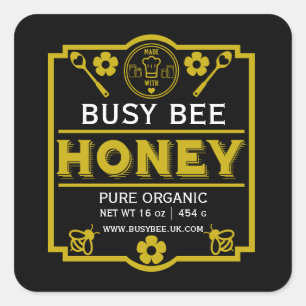 Farmers Market Honey Jar Square Sticker