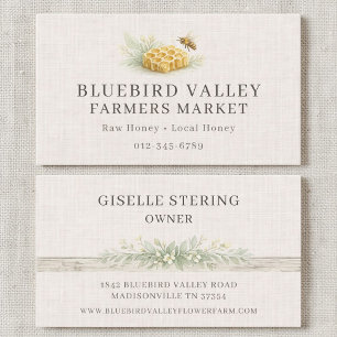 Farmers Market Honey Shabby Chic Linen Country Business Card