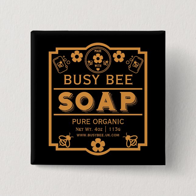 Farmers Market Honey Soap 15 Cm Square Badge (Front)