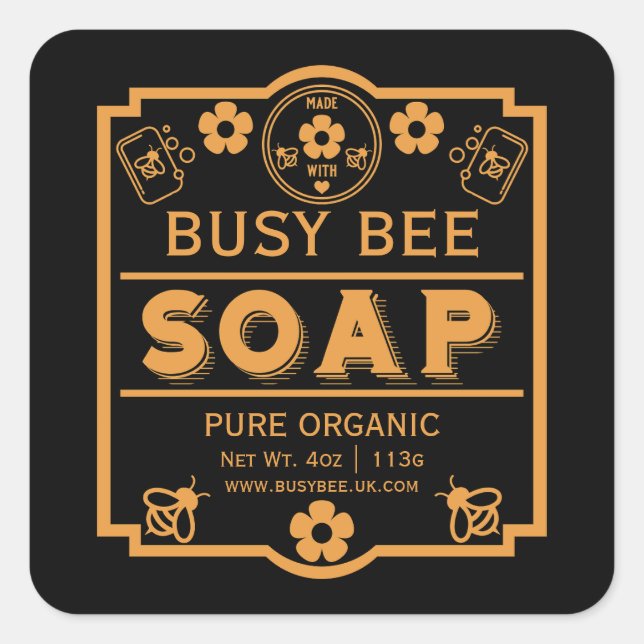 Farmers Market Honey Soap Square Sticker (Front)