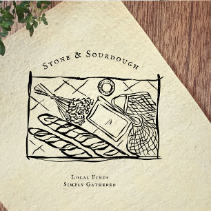 Farmers Market Illustration Rubber Stamp