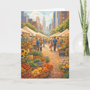 Farmers Market in the City Blank Art Card