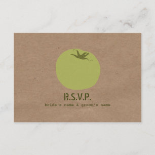 Farmers Market Inspired Wedding RSVP Green Tomato Card