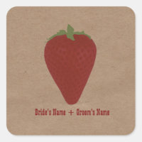 Farmers Market Inspired Wedding Sticker Strawberry