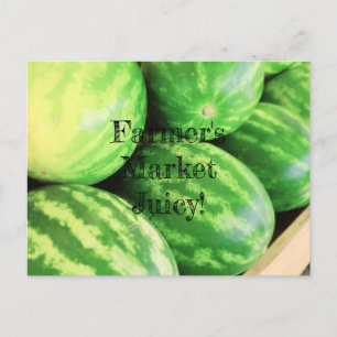 Farmer's Market Juicy Watermelons Postcard