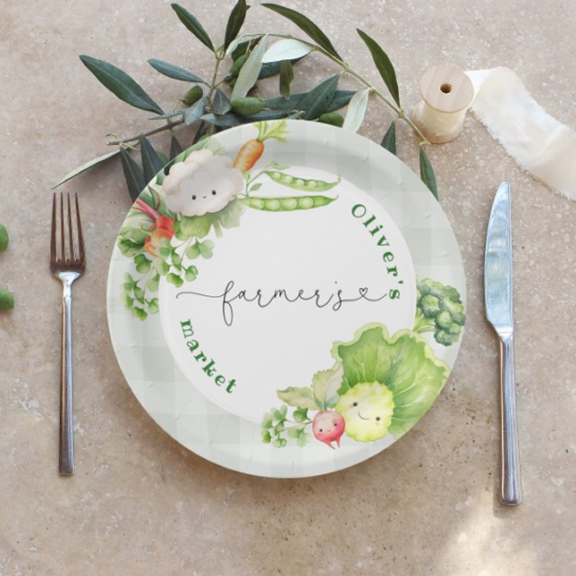 Farmers market kids birthday party paper plate (Creator Uploaded)