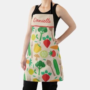Farmers Market Kitchen  Vegetables pattern custom  Apron