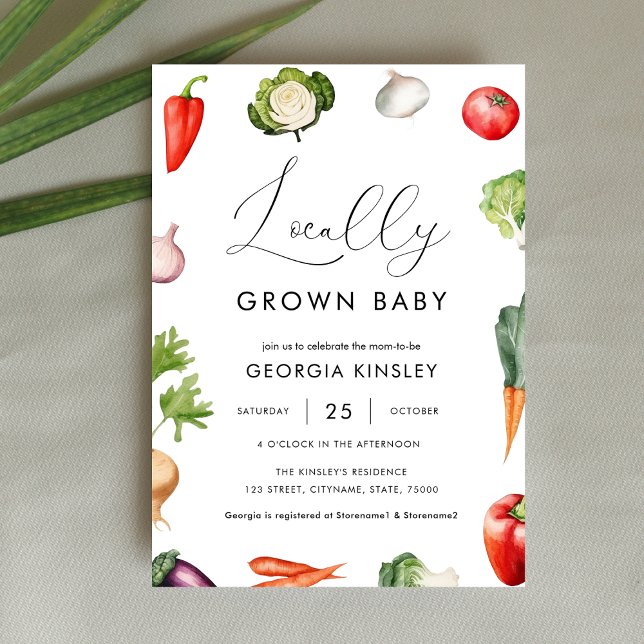 Farmer's Market Locally Grown Baby Baby Shower Invitation (Creator Uploaded)