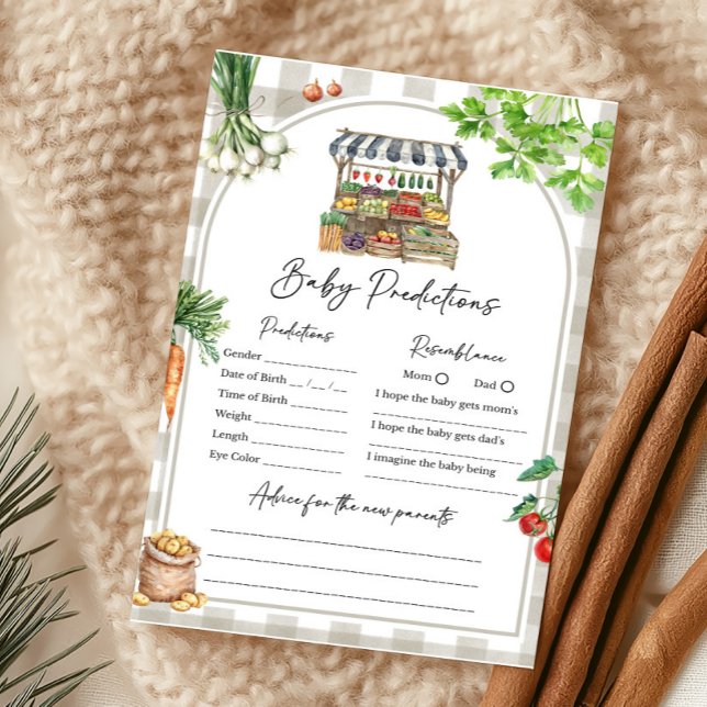 Farmers Market Locally Grown Baby Predictions Game (Farmers Market Baby Shower Baby Predictions Game)