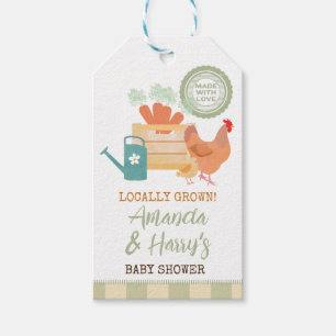 Farmers Market Locally grown baby Shower favor Tag