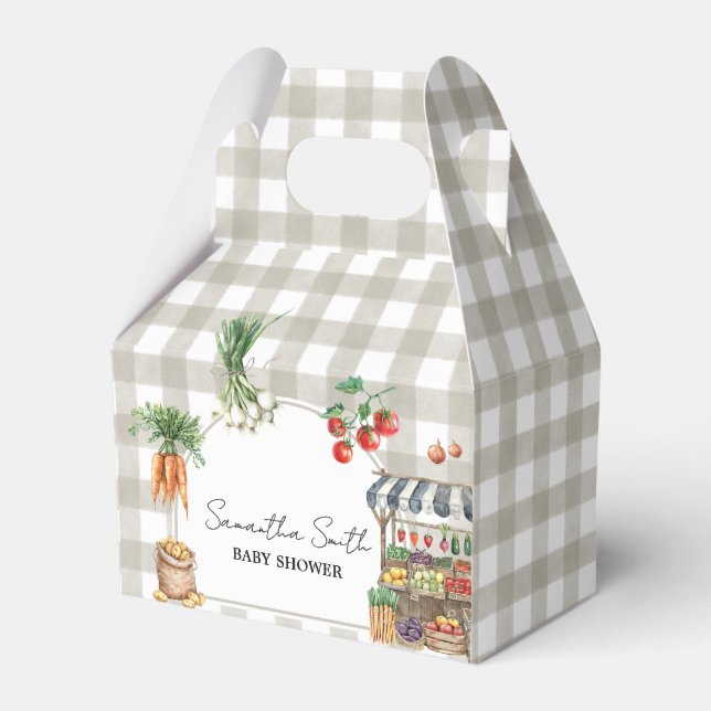 Farmers Market Locally Grown Baby Shower Favour Box (Front Side)