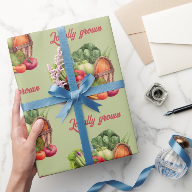 Farmer's Market Locally Grown Baby Shower Gift Wrapping Paper (Gifting)