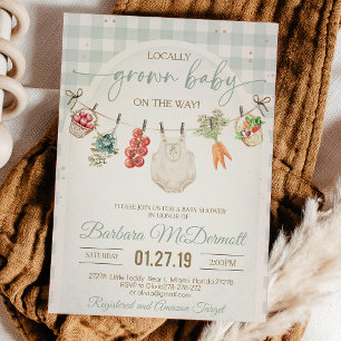 Farmers market Locally grown baby shower Invitation