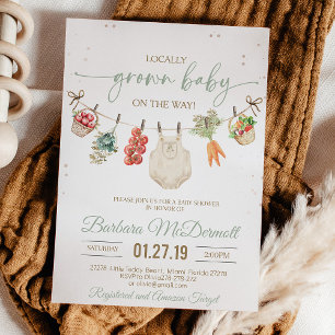 Farmers market Locally grown baby shower Invitation