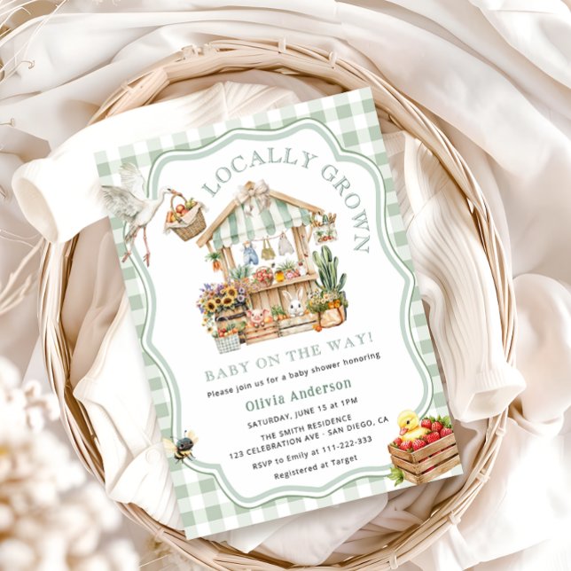 Farmers Market Locally Grown Baby Shower Invitation (Creator Uploaded)