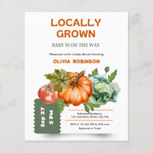 Farmers Market Locally Grown Baby Shower Invite  Flyer
