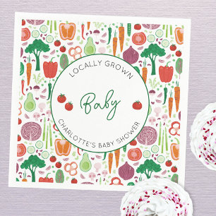 Farmers Market Locally Grown Baby Shower Napkin