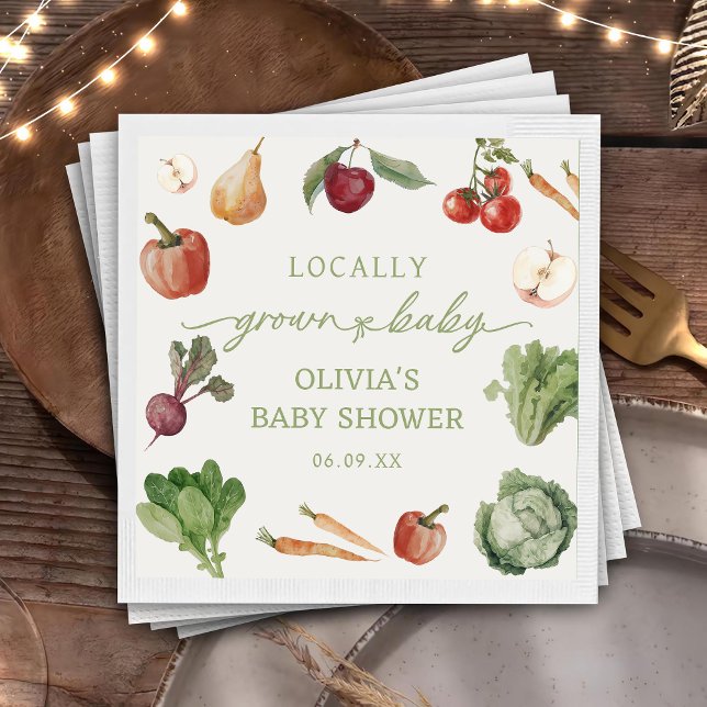 Farmers market Locally grown Baby Shower Napkins (Creator Uploaded)
