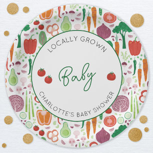 Farmers Market Locally Grown Baby Shower Paper Plate