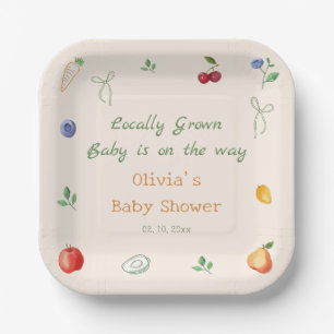 Farmers Market Locally Grown Baby Shower Paper Plate